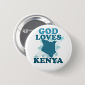 God houdt van Kenia Ronde Button 5,7 Cm (Voorkant /achterkant)