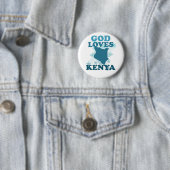 God houdt van Kenia Ronde Button 5,7 Cm (In situ)