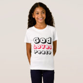 God houdt van kinder t-shirts (Voorkant volledig)