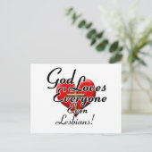 God houdt van Lesbianen! Briefkaart (Staand voorkant)