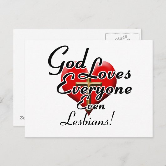 God houdt van Lesbianen! Briefkaart (Voorkant / Achterkant)