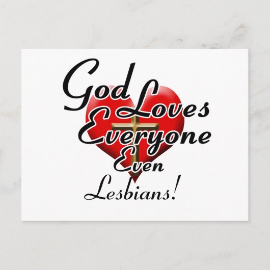 God houdt van Lesbianen! Briefkaart (Voorkant)