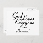 God houdt van Linemen! Briefkaart (Voorkant / Achterkant)