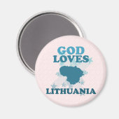 God houdt van Litouwen Magneet (Voorkant / Achterkant)