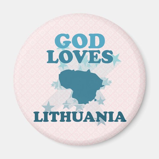 God houdt van Litouwen Magneet (Voorkant)
