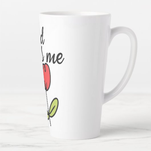 God houdt van mij latte mok (Rechts)