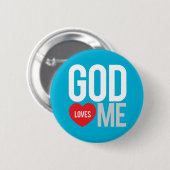 God houdt van mij ronde button 5,7 cm (Voorkant /achterkant)