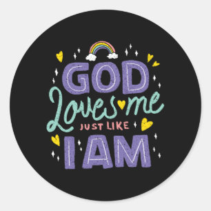 God houdt van mij ronde sticker