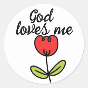 God houdt van mij ronde sticker