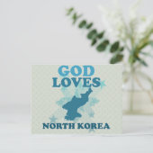 God houdt van noord-korea briefkaart (Staand voorkant)
