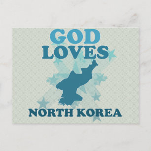 God houdt van noord-korea briefkaart