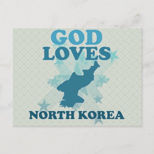 God houdt van noord-korea briefkaart (Voorkant)