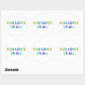 God houdt van ons allen ronde sticker (Vel)
