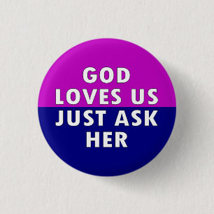 God houdt van ons ronde button 3,2 cm