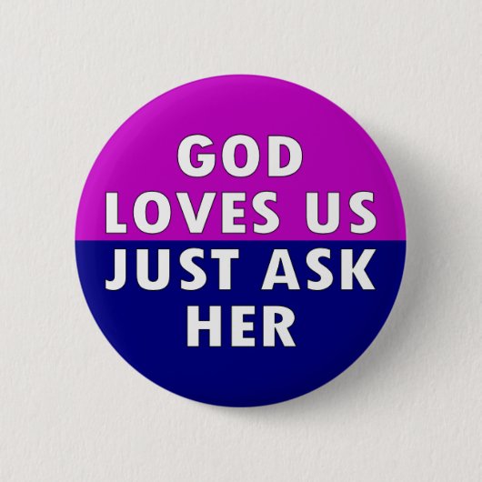 God houdt van ons ronde button 5,7 cm (Voorkant)