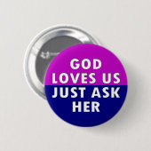 God houdt van ons ronde button 5,7 cm (Voorkant /achterkant)