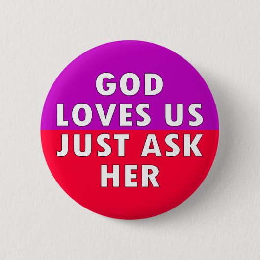 god houdt van ons ronde button 5,7 cm (Voorkant)