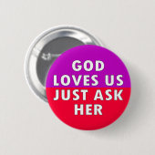 god houdt van ons ronde button 5,7 cm (Voorkant /achterkant)