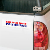 God houdt van politici bumpersticker (Op Truck)