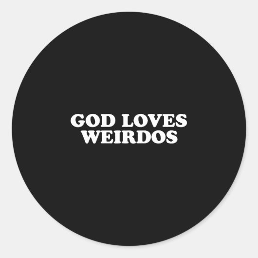 God houdt van rare mensen  ronde sticker (Voorkant)