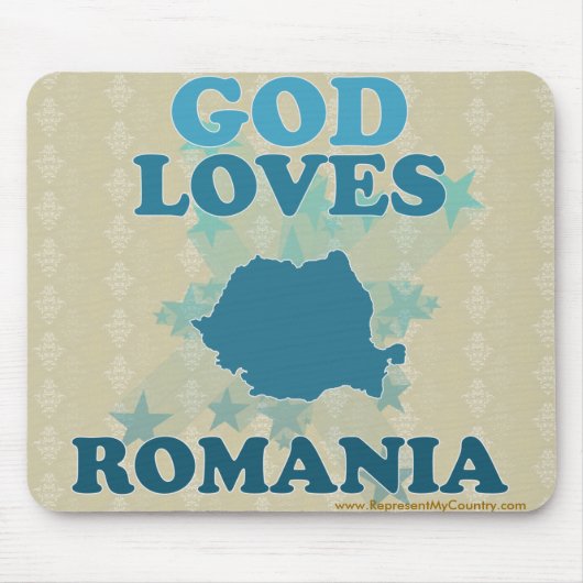 God houdt van Roemenië Muismat (Voorkant)