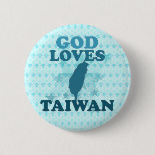 God houdt van Taiwan Ronde Button 5,7 Cm