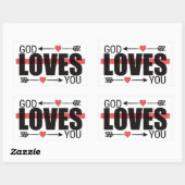 God houdt van u Johannes 3:16 Rechthoekige Sticker (Vel)