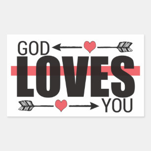 God houdt van u Johannes 3:16 Rechthoekige Sticker