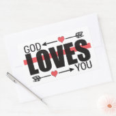 God houdt van u Johannes 3:16 Rechthoekige Sticker (Envelop)