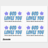 God houdt voor altijd van je rechthoekige sticker (Vel)