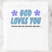 God houdt voor altijd van je rechthoekige sticker (Tas)