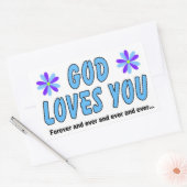 God houdt voor altijd van je rechthoekige sticker (Envelop)
