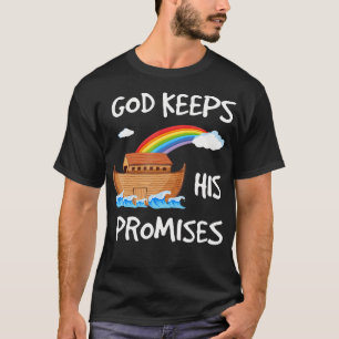 God houdt zich aan Noachs Ark Christelijk Rainbo T-shirt