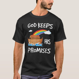 God houdt zich aan Noachs Ark Christelijk Rainbo T-shirt