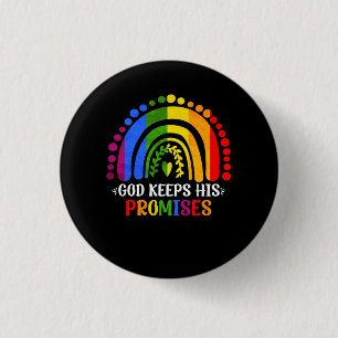 God houdt zijn belofte aan de regenboog Christelij Ronde Button 3,2 Cm