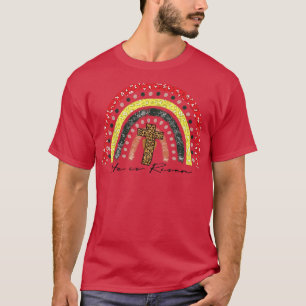 God houdt zijn beloften in Rainbow Leopard print C T-shirt