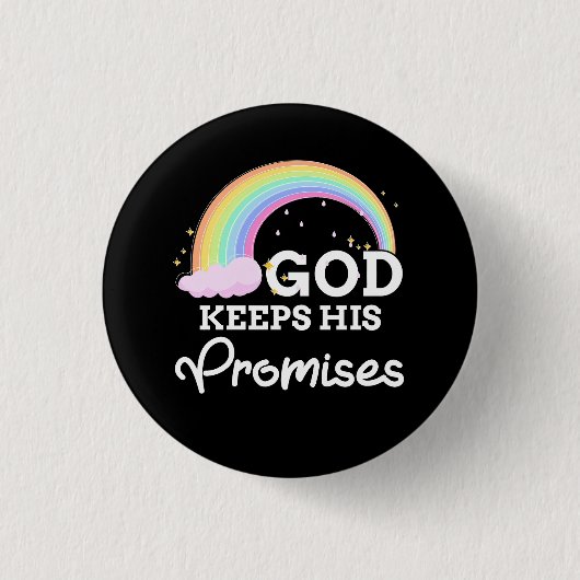 God houdt zijn beloften Rainbow Religious Jesus Lo Ronde Button 3,2 Cm (Voorkant)