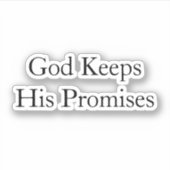 God houdt zijn beloften. VinylSticker op maat gesn Sticker (Voorkant)