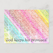 "God houdt zijn beloften waar!" RegenboogBriefkaar Briefkaart (Voorkant)