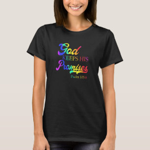 God houdt zijn beloftes op Psalm 1058 Christelijke T-shirt