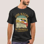God houdt zijn beloftes Regenboog Noach Ark Jezus T-shirt (Voorkant)