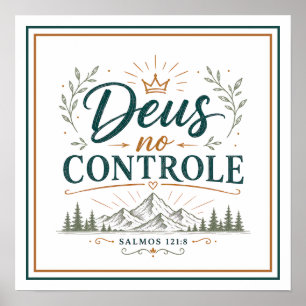 God in Controle Spirituele Christelijke Zin Poster
