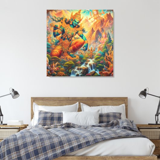God in de Hemelse Vallei Canvas Afdruk (Insitu (Slaapkamer))