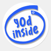 God Inside Ronde Sticker (Voorkant)