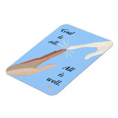 God is alles, wel energie, multi-raciale handen ma magneet (Linkerzijde)