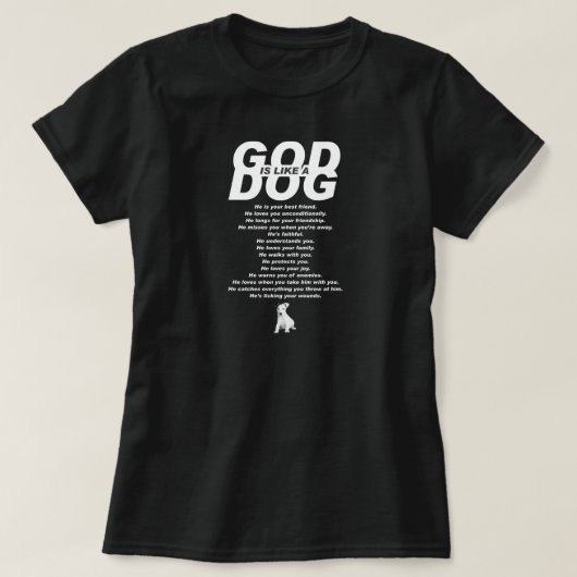 God is als een hond t-shirt (Design voorkant)