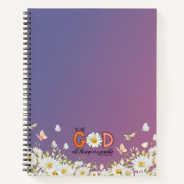 God Is Altijd Aanwezig | Christelijke Bloemen Notitieboek