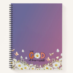 God Is Altijd Aanwezig   Christelijke Bloemen Notitieboek