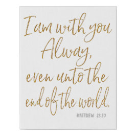 God is altijd bij je (KJV) Bijbelvers Imitatie Canvas Print