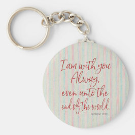 God is altijd bij u: Rode Letter KJV-scripts Sleutelhanger